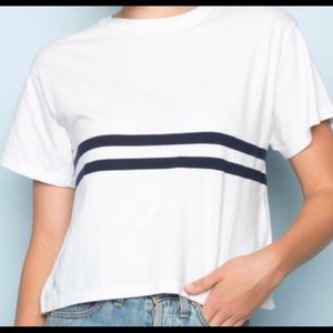 BRANDY MELVILLE WHITE TOP WITH BLACK STRIPES